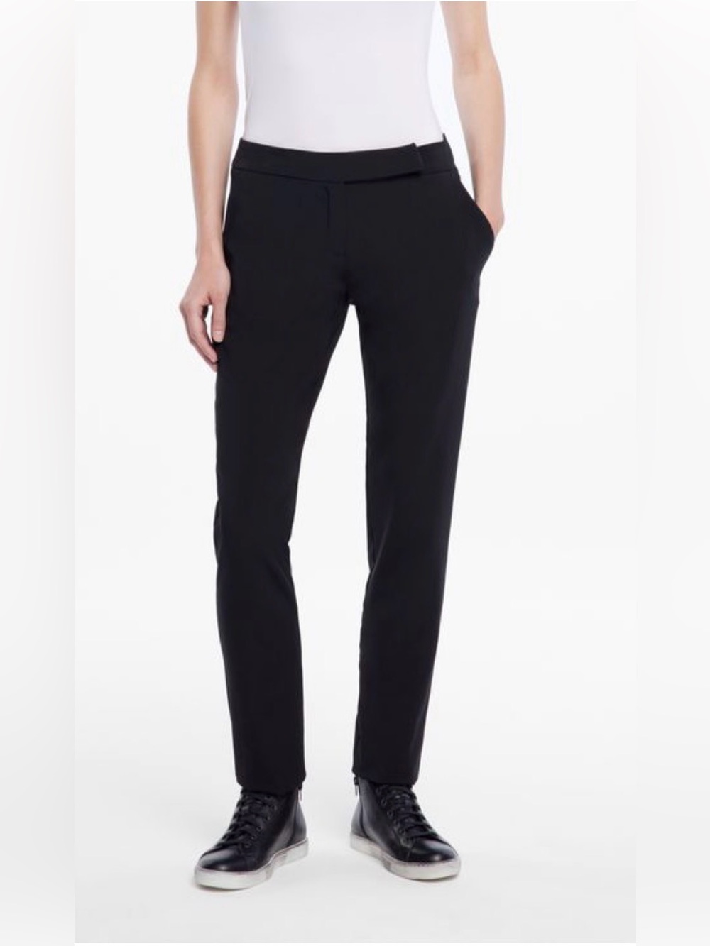 Sarah Pacini Sylvie Black Wool Blend Trousers NWT | Designer Straight Leg - 0